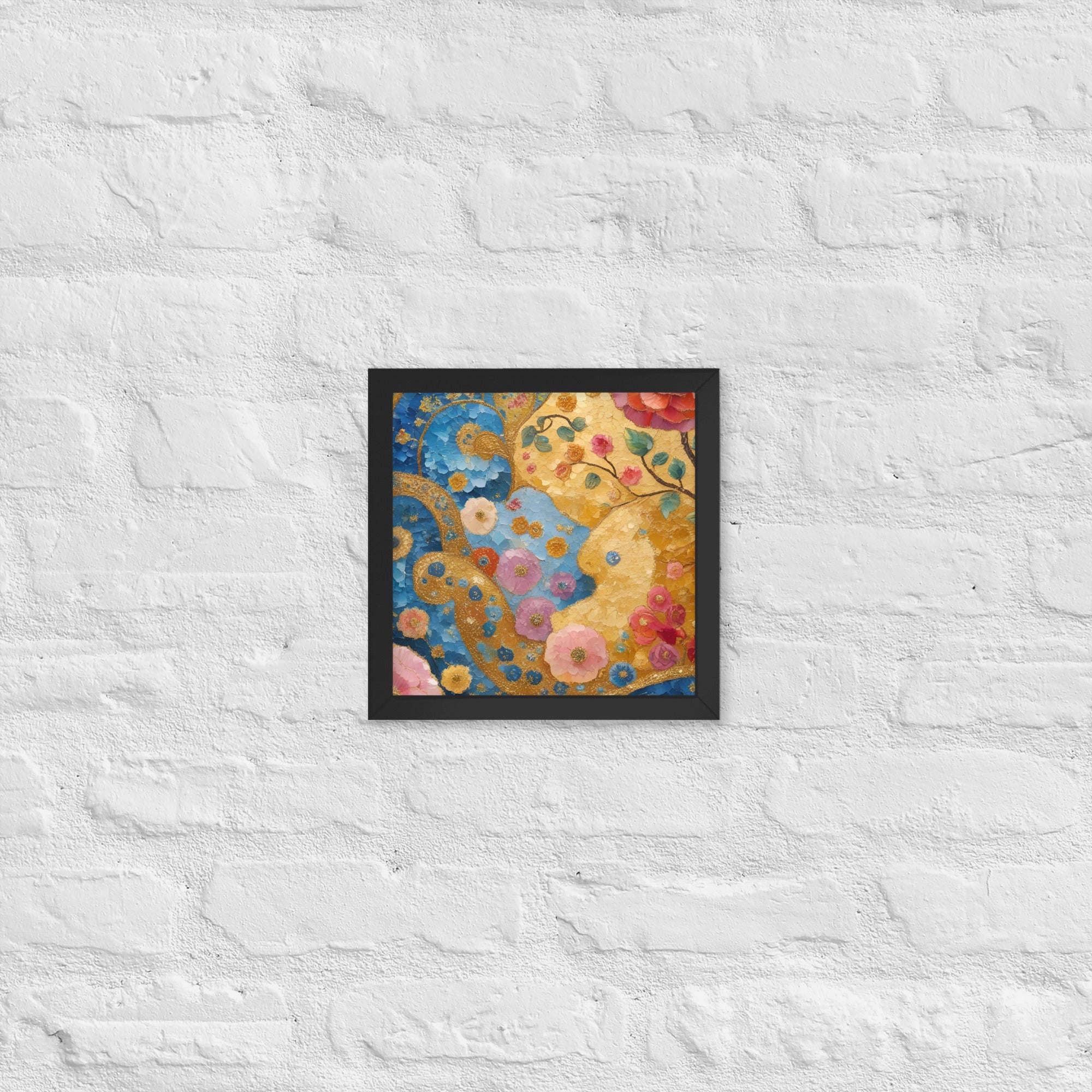 Klimt Inspired Abstract Golden Swirls Framed Poster - Captivating Klimt Inspired Abstract Art - Rosetta Creative Boutique
